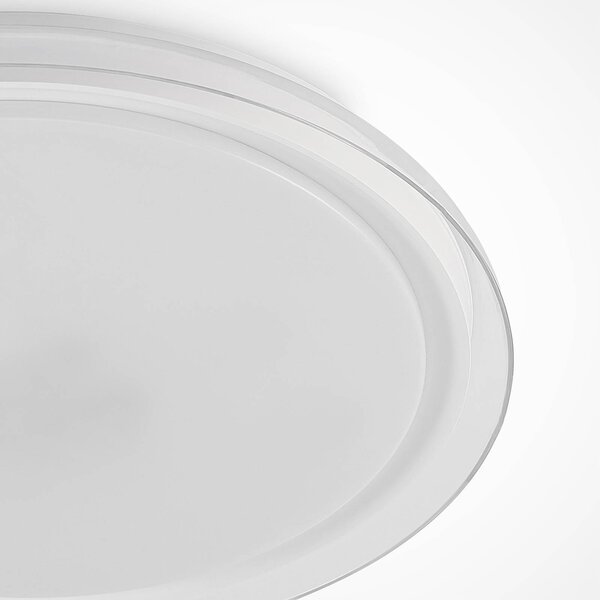 Lampa sufitowa LED Sleya Lindby, możliwość ściemniania, biały / opal, salon / jadalnia, nowoczesny