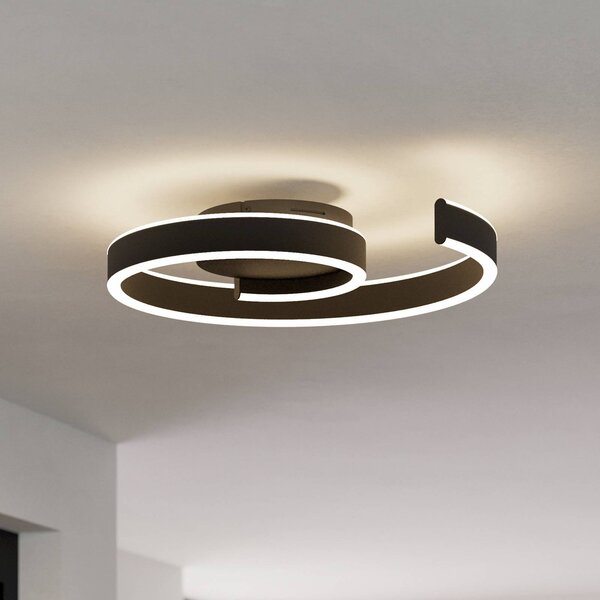 EGLO connect Inteligentna lampa sufitowa Andabaia-Z, możliwość ściemniania, czarny, salon / jadalnia, aluminium, nowoczesny