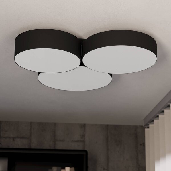 EGLO connect Inteligentna lampa sufitowa Barbano-Z, możliwość ściemniania, czarny, salon / jadalnia, metal, nowoczesny