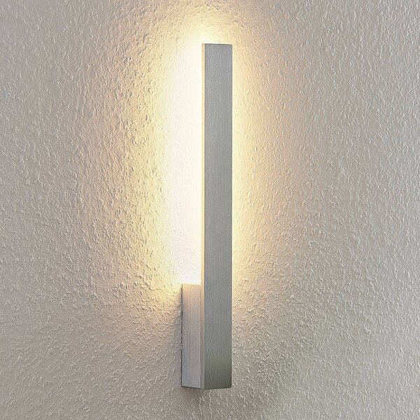 Kinkiet LED Ivano Arcchio, aluminiowy / szary / cynkowy, przedpokój, aluminium, nowoczesny
