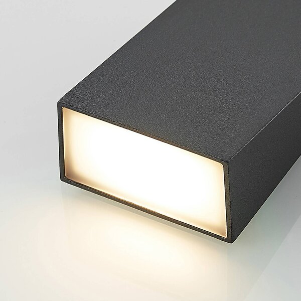 Kinkiet zewnętrzny LED Adarey Lucande, aluminiowy / szary / cynkowy, aluminium, nowoczesny