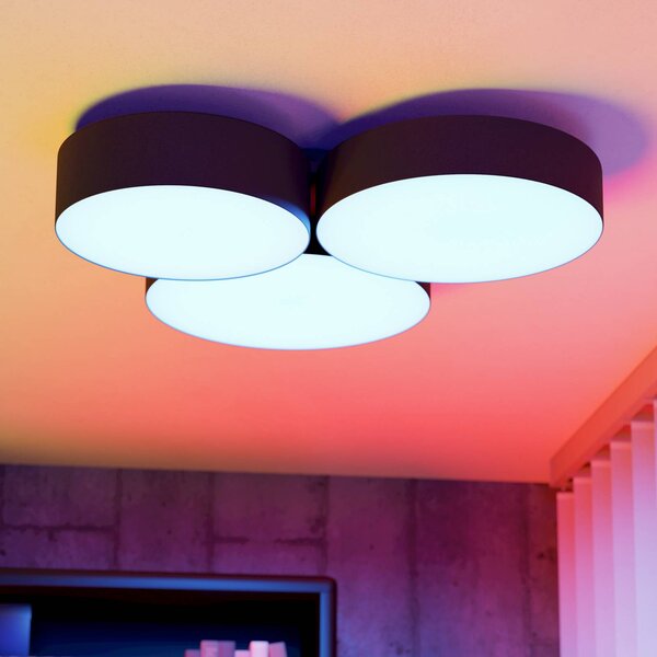 EGLO connect Inteligentna lampa sufitowa Barbano-Z, możliwość ściemniania, czarny, salon / jadalnia, metal, nowoczesny