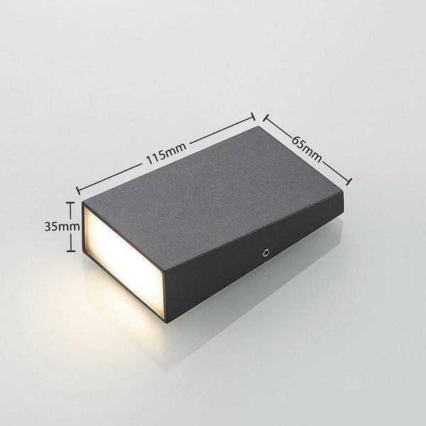 Kinkiet zewnętrzny LED Adarey Lucande, aluminiowy / szary / cynkowy, aluminium, nowoczesny