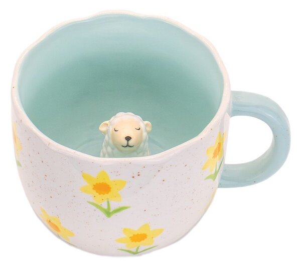 Niebiesko-kremowy porcelanowy kubek 350 ml Surprise Sheep – Sass & Belle