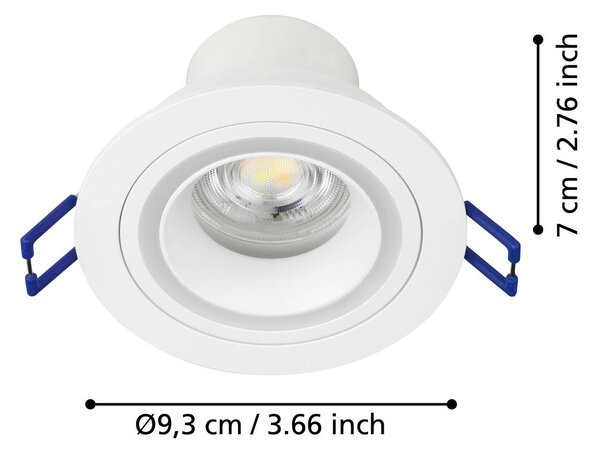 EGLO connect Inteligentna lampa LED Carosso-Z, Ø 9 cm, biała możliwość ściemniania, biały / opal, salon / jadalnia, aluminium, nowoczesny