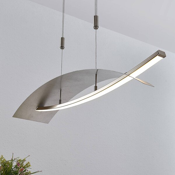 Lampa wisząca Marija Lucande, możliwość ściemniania, chromowy / srebrny, salon / jadalnia, metal, nowoczesny