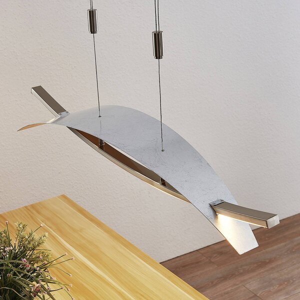 Lampa wisząca Marija Lucande, możliwość ściemniania, chromowy / srebrny, salon / jadalnia, metal, nowoczesny