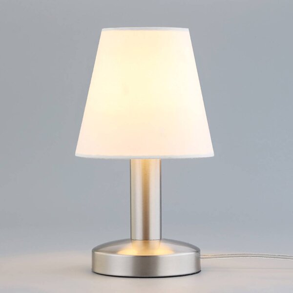 Lampa stołowa Hanno Lindby, biały / opal, sypialnia, tkanina / materiał / jedwab, nowoczesny
