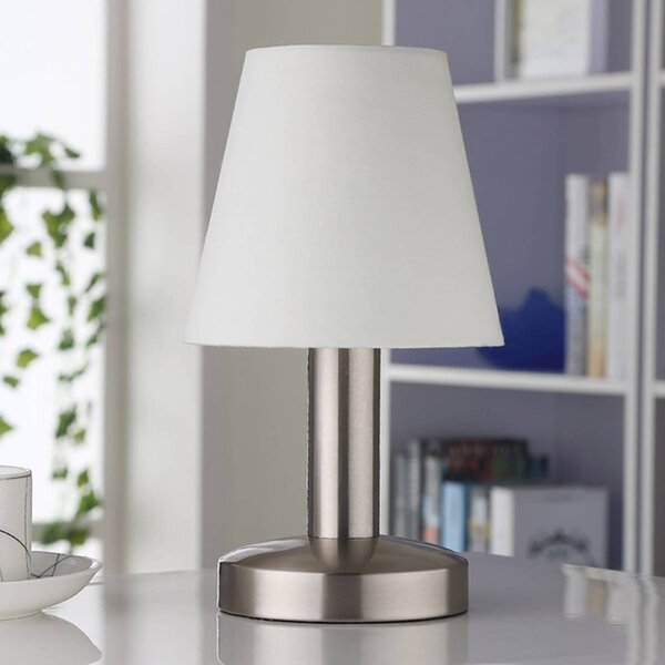 Lampa stołowa Hanno Lindby, biały / opal, sypialnia, tkanina / materiał / jedwab, nowoczesny