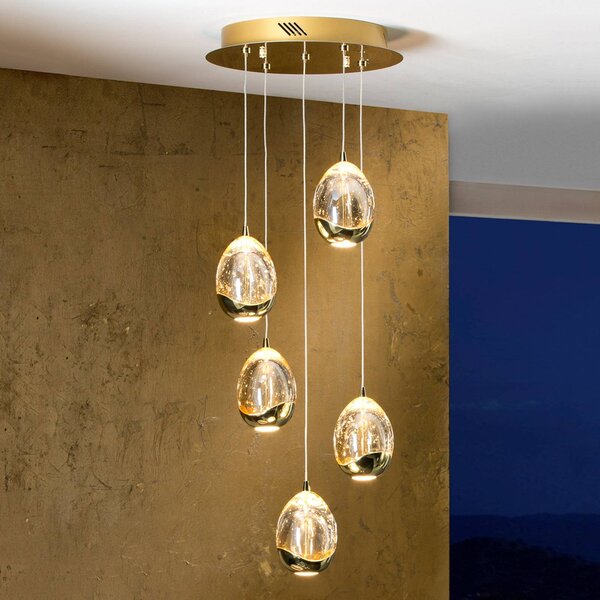 Schuller Valencia Lampa wisząca Rocio, możliwość ściemniania, przezroczysty / transparentny, salon / jadalnia, metal