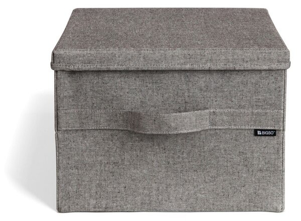 Szary tekstylny pojemnik z pokrywką 36x46x25 cm Soft Storage Large – Bigso