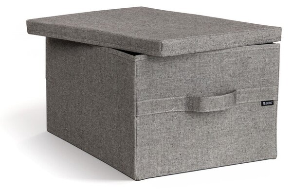 Szary tekstylny pojemnik z pokrywką 36x46x25 cm Soft Storage Large – Bigso