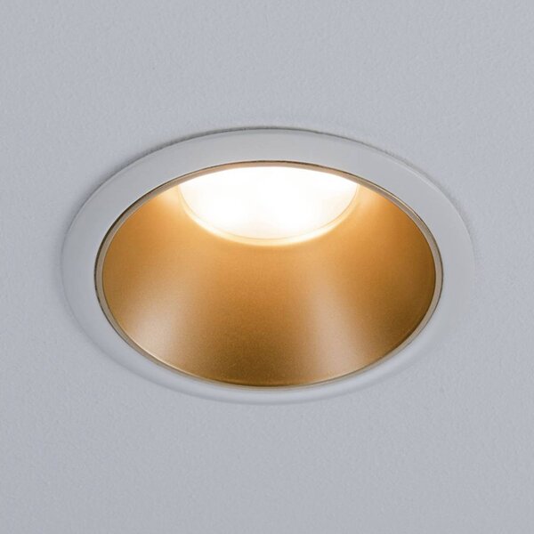 Paulmann Cole spotlight LED, złoto-biały Cole, możliwość ściemniania, mosiężny / złoty, przedpokój, aluminium, nowoczesny
