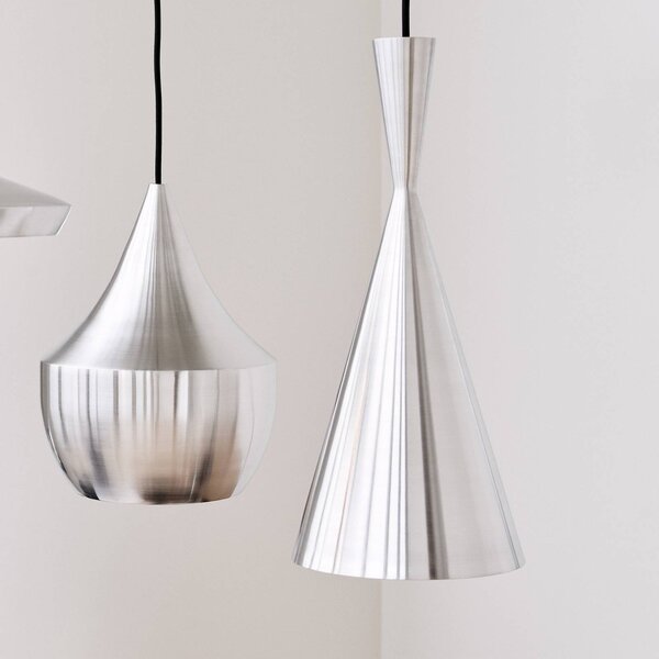 Tom Dixon Lampa wisząca designerska Beat, możliwość ściemniania, aluminiowy / szary / cynkowy, salon / jadalnia, aluminium, design