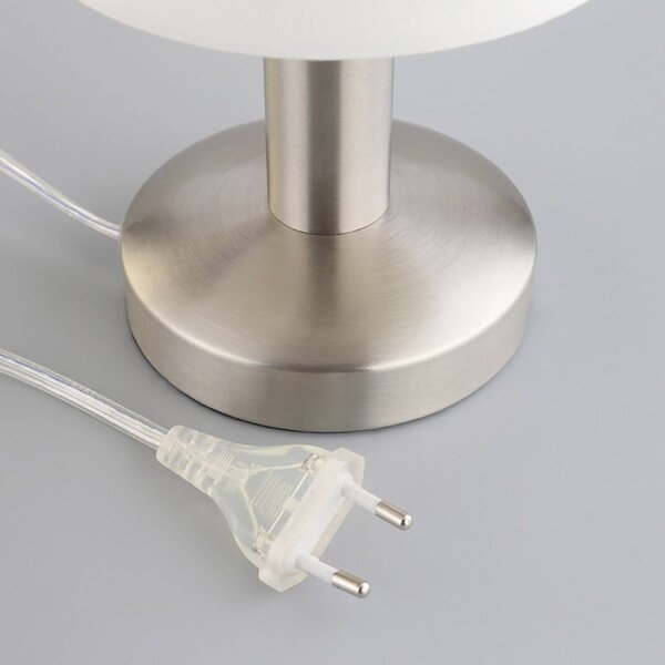 Lampa stołowa Hanno Lindby, biały / opal, sypialnia, tkanina / materiał / jedwab, nowoczesny