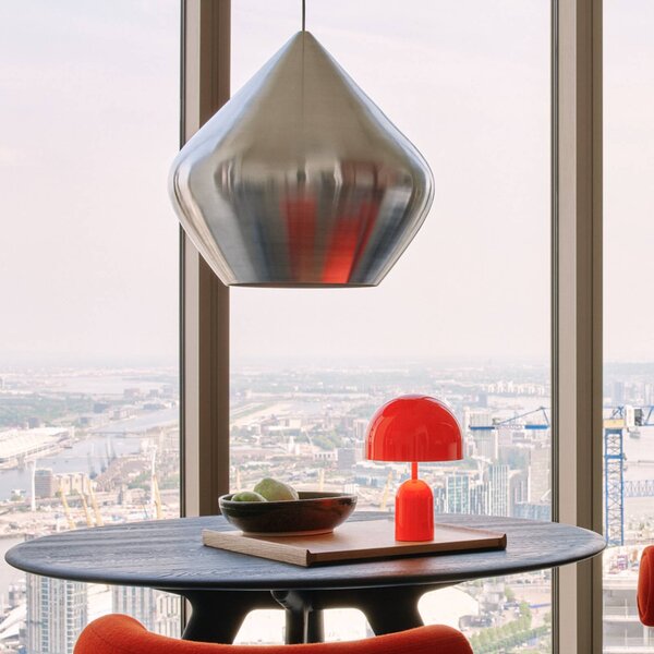 Tom Dixon Lampa wisząca designerska Beat, możliwość ściemniania, aluminiowy / szary / cynkowy, salon / jadalnia, aluminium, design