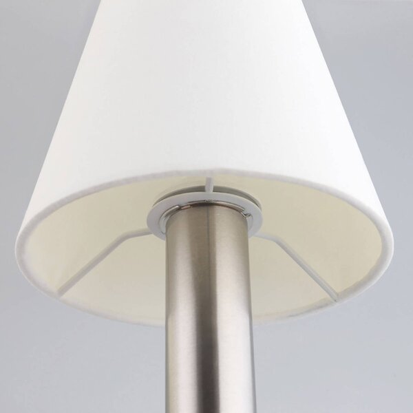 Lampa stołowa Hanno Lindby, biały / opal, sypialnia, tkanina / materiał / jedwab, nowoczesny