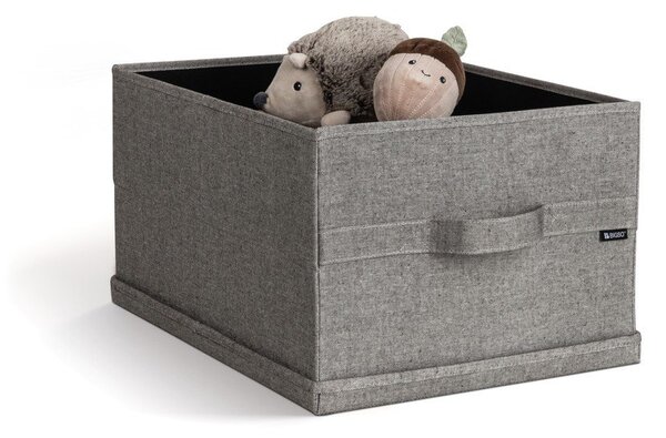 Szary tekstylny pojemnik z pokrywką 36x46x25 cm Soft Storage Large – Bigso