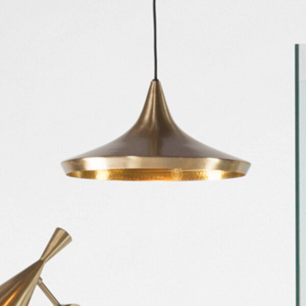Tom Dixon Lampa wisząca Beat, możliwość ściemniania, mosiężny / złoty, salon / jadalnia, mosiądz, design