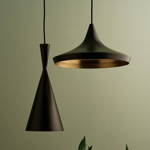 Tom Dixon Lampa wisząca designerska Beat, możliwość ściemniania, czarny, salon / jadalnia, mosiądz, design