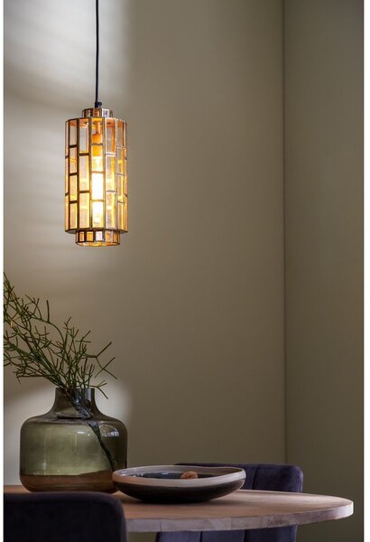 Lampa wisząca w kolorze brązu ze szklanym kloszem Søstrene – Light & Living