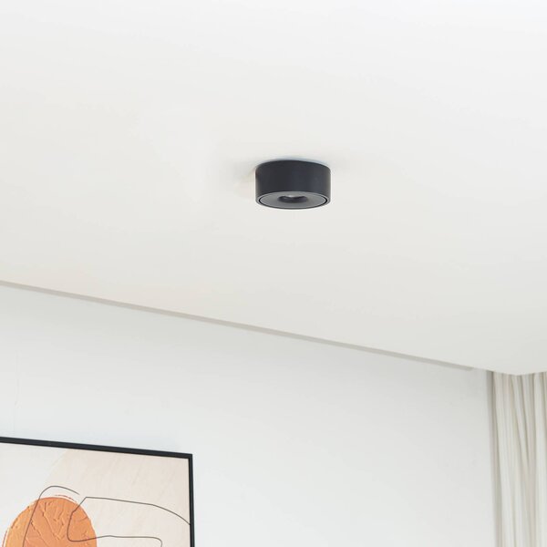 Lampa sufitowa LED Rotari Arcchio, możliwość ściemniania, czarny, salon / jadalnia, aluminium, nowoczesny