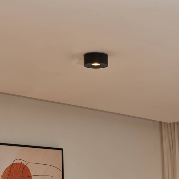 Lampa sufitowa LED Rotari Arcchio, możliwość ściemniania, czarny, salon / jadalnia, aluminium, nowoczesny