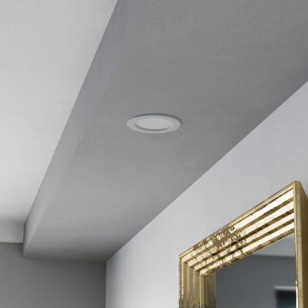 EGLO connect Oprawa wpuszczana LED Fueva 6-Z, biała, Ø 12 cm możliwość ściemniania, biały / opal, salon / jadalnia, tworzywo sztuczne, nowoczesny
