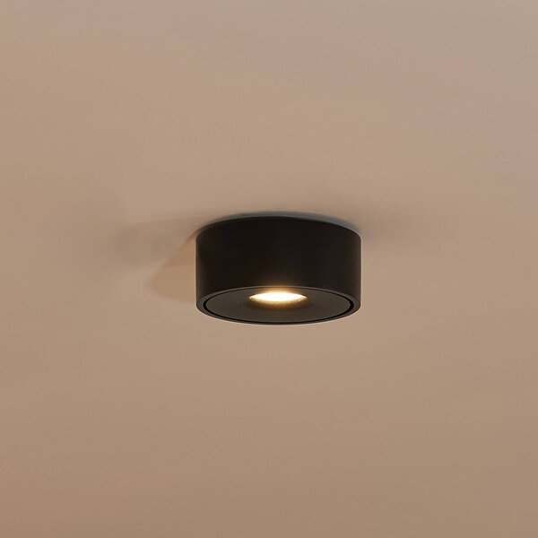 Lampa sufitowa LED Rotari Arcchio, możliwość ściemniania, czarny, salon / jadalnia, aluminium, nowoczesny