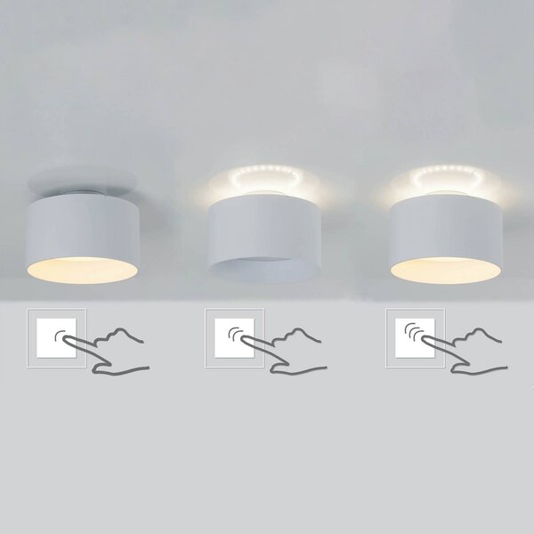 Näve Lampa sufitowa LED Trimes, możliwość ściemniania, biały / opal, salon / jadalnia, tworzywo sztuczne