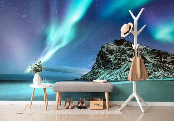 Fototapeta zorza polarna w Norwegii
