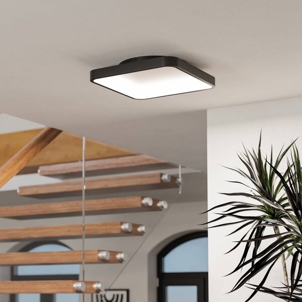 EGLO connect Inteligentna lampa sufitowa Loretello-Z, możliwość ściemniania, czarny, salon / jadalnia, metal, nowoczesny