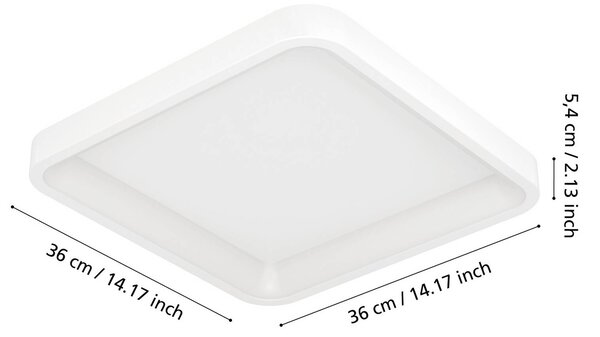 EGLO connect Inteligentna lampa sufitowa Loretello-Z, możliwość ściemniania, biały / opal, salon / jadalnia, metal, nowoczesny