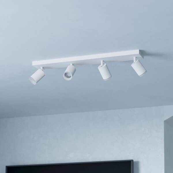 EGLO connect Smart-LED-Spot Melitello-Z, 4-punktowa, biała możliwość ściemniania, biały / opal, salon / jadalnia, aluminium, nowoczesny