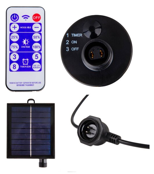 Näve Lampa solarna ozdobna CADENA, możliwość ściemniania, czarny, tworzywo sztuczne, młodzieżowy