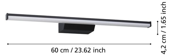 EGLO connect Smart-LED-oświetlenie lustra Regello-Z, czarny możliwość ściemniania, czarny, łazienka, aluminium, nowoczesny