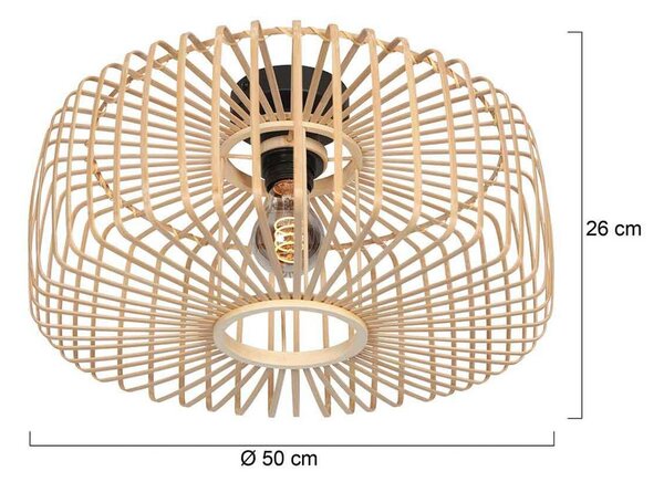 Steinhauer Lampa sufitowa Bloeba, możliwość ściemniania, jasne drewno, salon / jadalnia, drewno, skandynawski