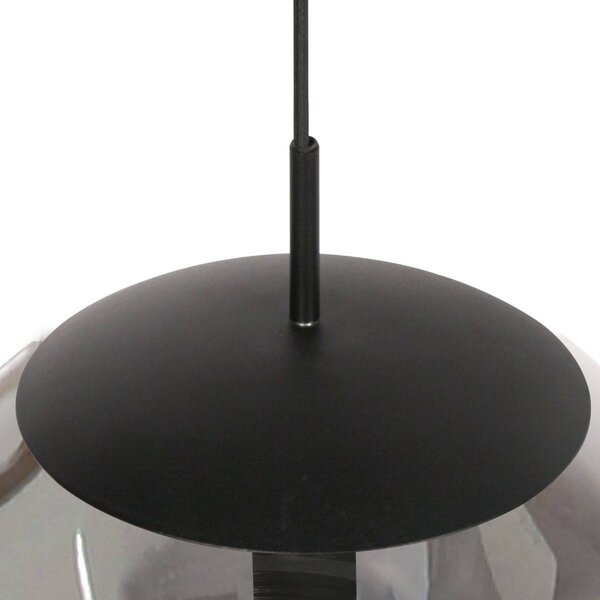 Steinhauer Lampa wisząca szklana Bollique, możliwość ściemniania, aluminiowy / szary / cynkowy, salon / jadalnia, metal