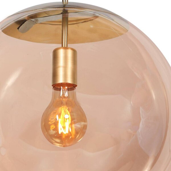 Steinhauer Lampa wisząca szklana Bollique, możliwość ściemniania, kremowy / amber, salon / jadalnia, metal