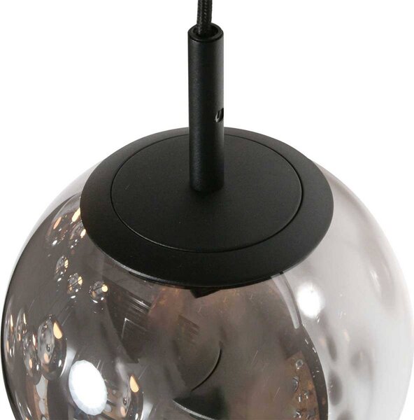 Steinhauer Lampa wisząca Bollique, możliwość ściemniania, aluminiowy / szary / cynkowy, salon / jadalnia, szkło