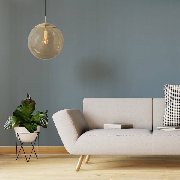 Steinhauer Lampa wisząca szklana Bollique, możliwość ściemniania, kremowy / amber, salon / jadalnia, metal