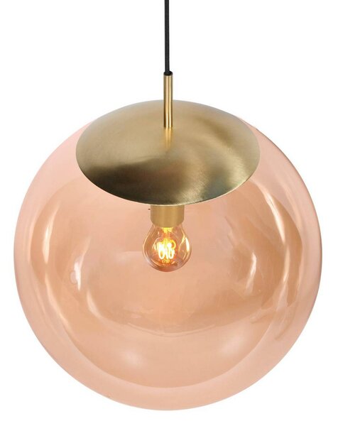 Steinhauer Lampa wisząca szklana Bollique, możliwość ściemniania, kremowy / amber, salon / jadalnia, metal