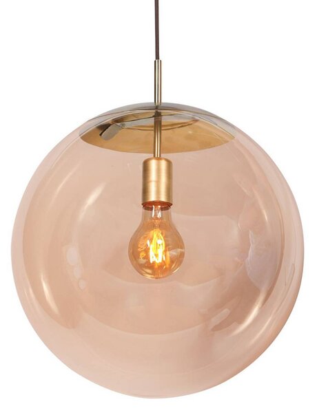 Steinhauer Lampa wisząca szklana Bollique, możliwość ściemniania, kremowy / amber, salon / jadalnia, metal