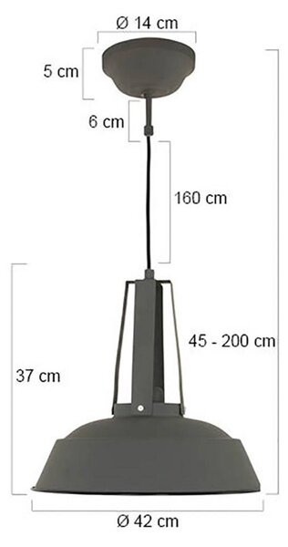Steinhauer Lampa wisząca Eden, możliwość ściemniania, aluminiowy / szary / cynkowy, kuchnia, metal, vintage