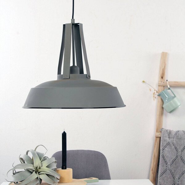 Steinhauer Lampa wisząca Eden, możliwość ściemniania, aluminiowy / szary / cynkowy, kuchnia, metal, vintage