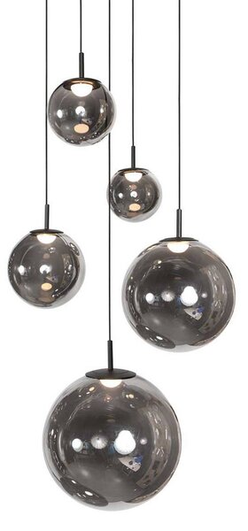 Steinhauer Lampa wisząca Bollique, możliwość ściemniania, aluminiowy / szary / cynkowy, salon / jadalnia, szkło