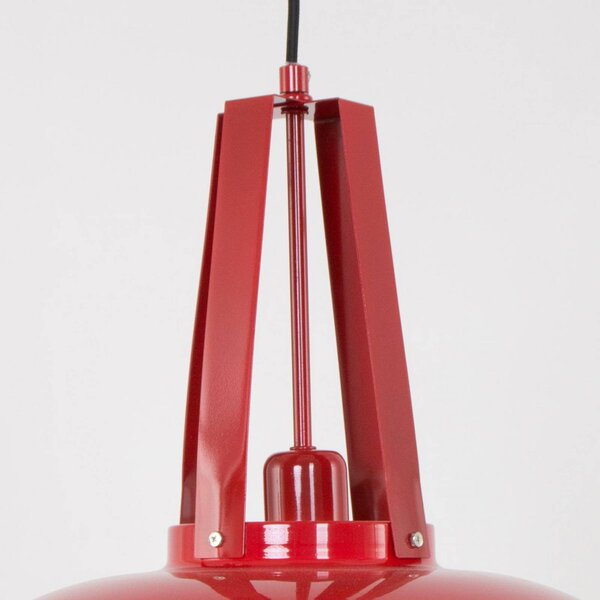 Steinhauer Lampa wisząca Eden, możliwość ściemniania, czerwony, kuchnia, metal, vintage