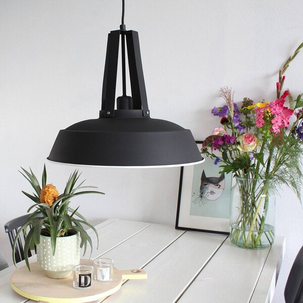 Steinhauer Lampa wisząca Eden, możliwość ściemniania, czarny, kuchnia, metal, vintage