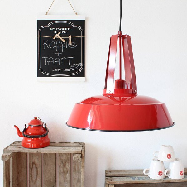Steinhauer Lampa wisząca Eden, możliwość ściemniania, czerwony, kuchnia, metal, vintage