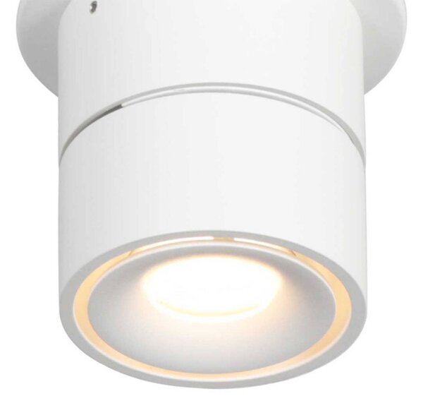 Steinhauer Reflektor sufitowy LED Fez, biały, 1-punktowy, metalowy, obrotowy możliwość ściemniania, biały / opal, salon / jadalnia, metal, nowoczesny
